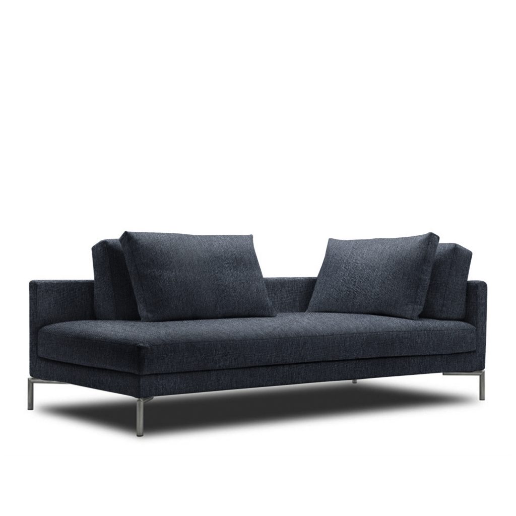 3-sits soffa – Plano 3-sits, Bredd: 240 cm, Tyg: Kat. 3 – Blå
