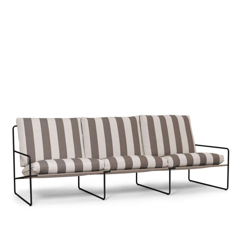 Soffa Utomhus – Desert 3-sits Svart Rand – Chocolate