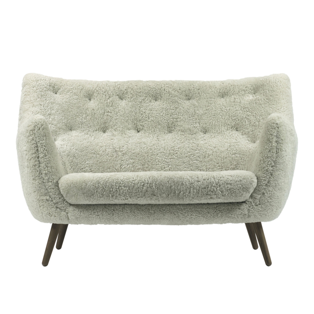2-sits soffa – Poet, Valnöt, Läder Group 4 Sheepskin – Vit