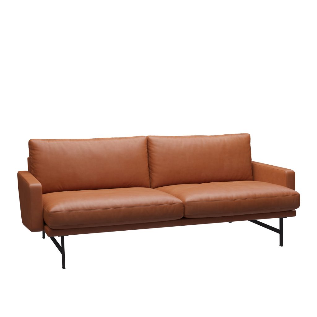 2-sits soffa – PL112 Lissoni 2-sits, Läder, Elegance Valnöt – Brun