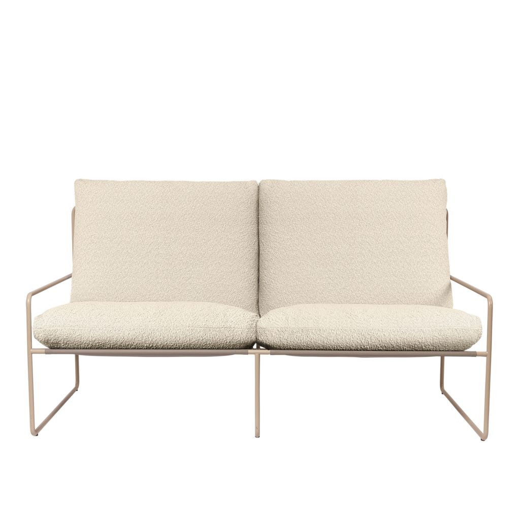 Soffa Utomhus – Desert 2-sits Pure Bouclé – Cashmere/Brutet vitt