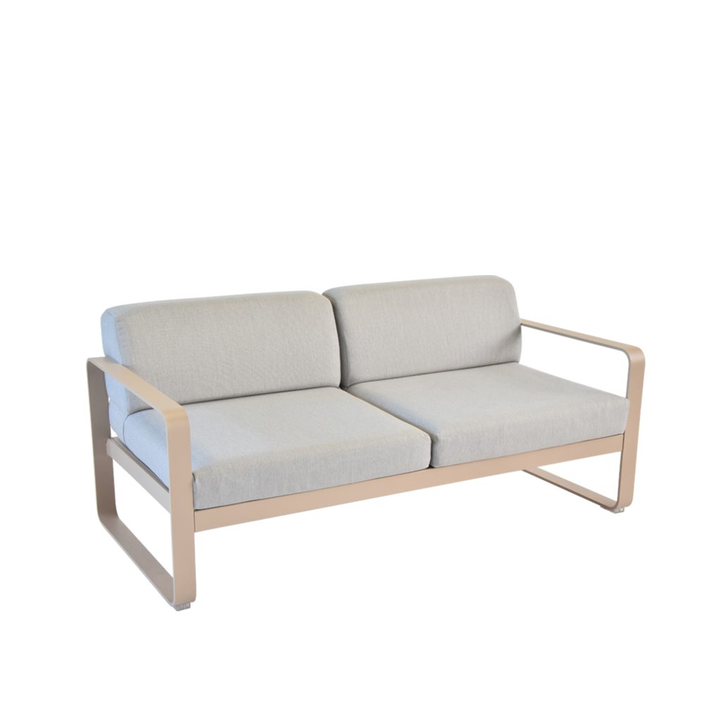 Soffa Utomhus – Bellevie 2-sits Flannel Grå Kuddar, Nutmeg