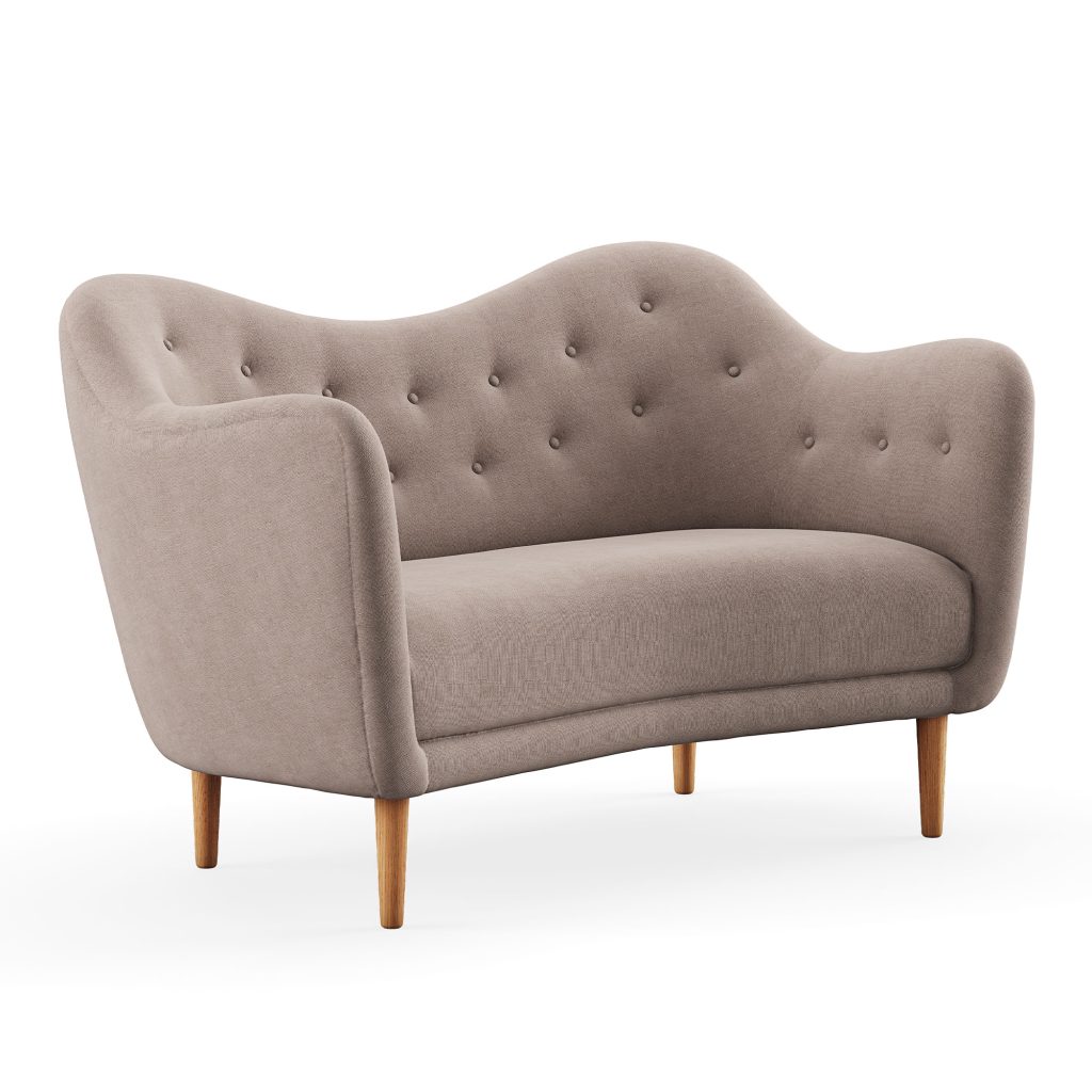 2-sits soffa – 46, Mörk Oljad Ek – Grå