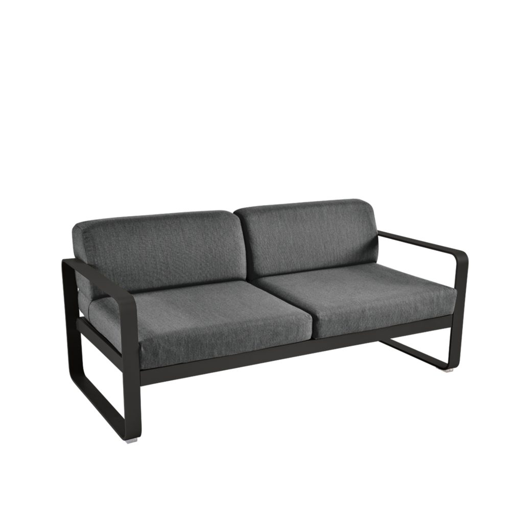 Soffa Utomhus – Bellevie 2-sits Grafit Grå Kuddar, Liquorice