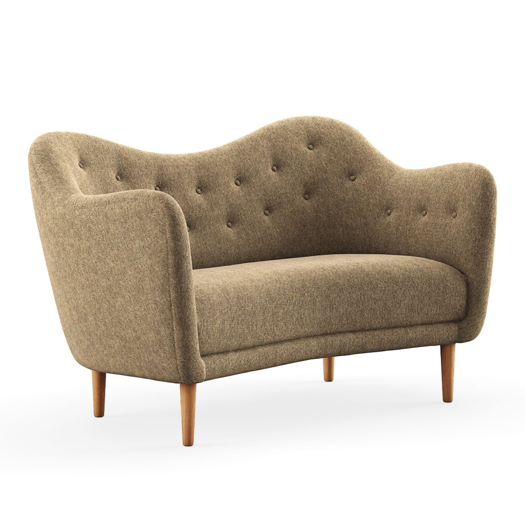 2-sits soffa – 46, Mörk Oljad Ek – Grå