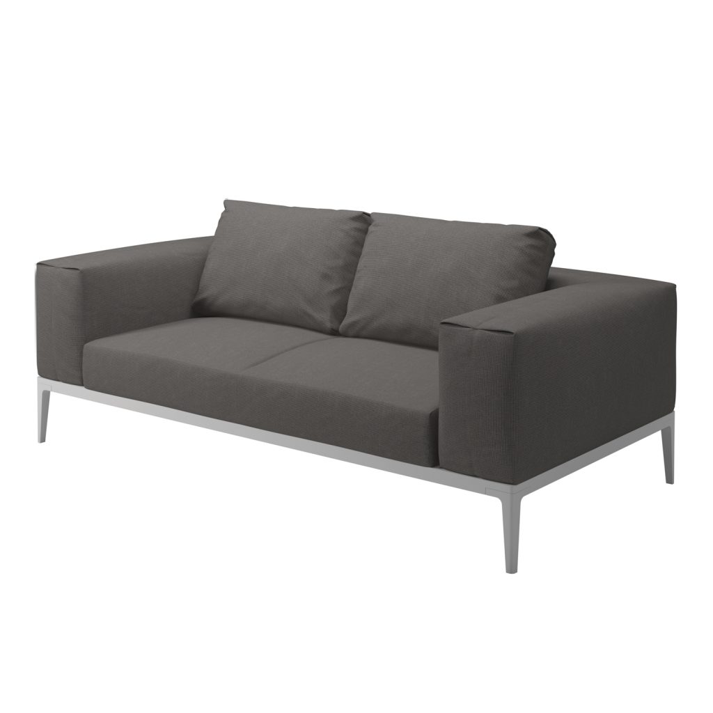 Soffa Utomhus – Grid Loungesoffa Vit/Granit
