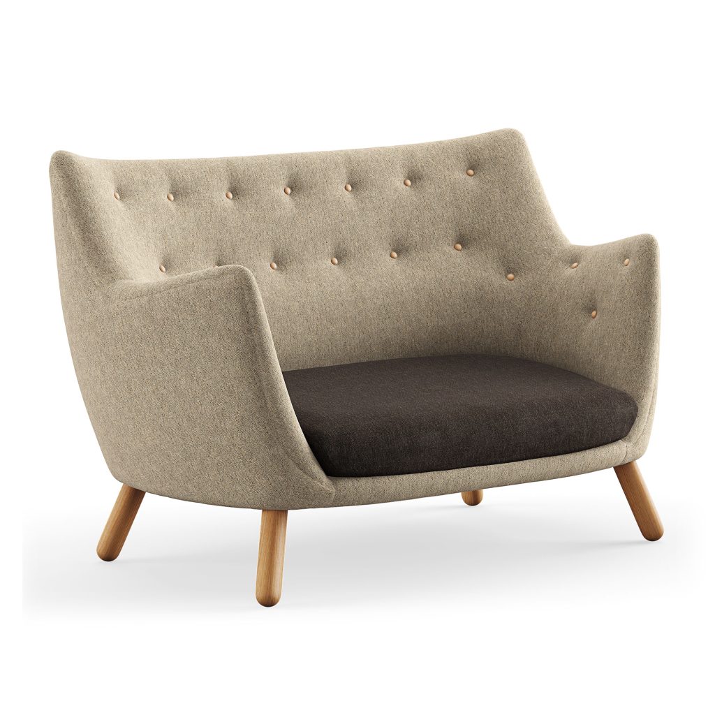 2-sits soffa – Poet, Mörk Oljad Ek, 376/227 – Träfärgad