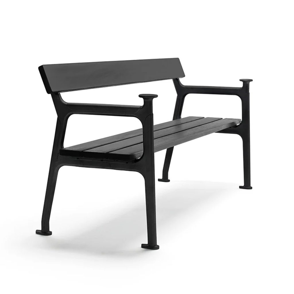 Soffa Utomhus – Soffa Vilamoura, Grålackerad Furu/Svartlackerad Aluminium – Svart