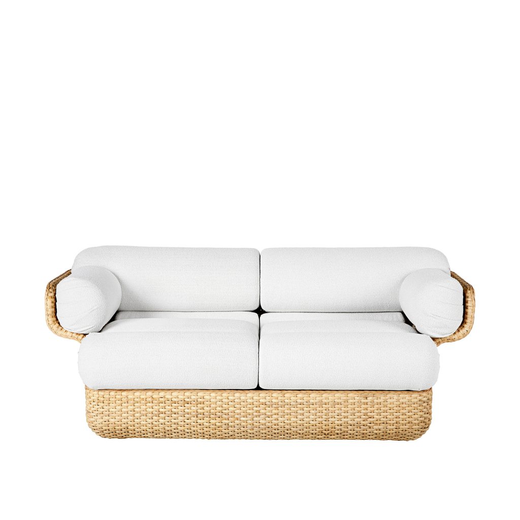 2-sits soffa – Basket, Helstoppad, 2-sits Rattan Lorkey 40 – Vit