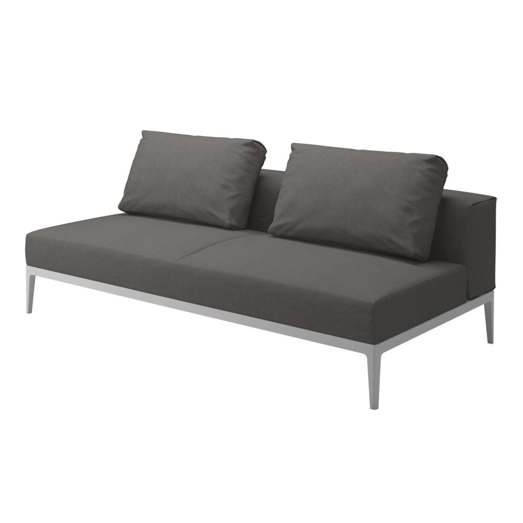 Soffa Utomhus – Grid Lounge Mitt Enhet Vit/Granit