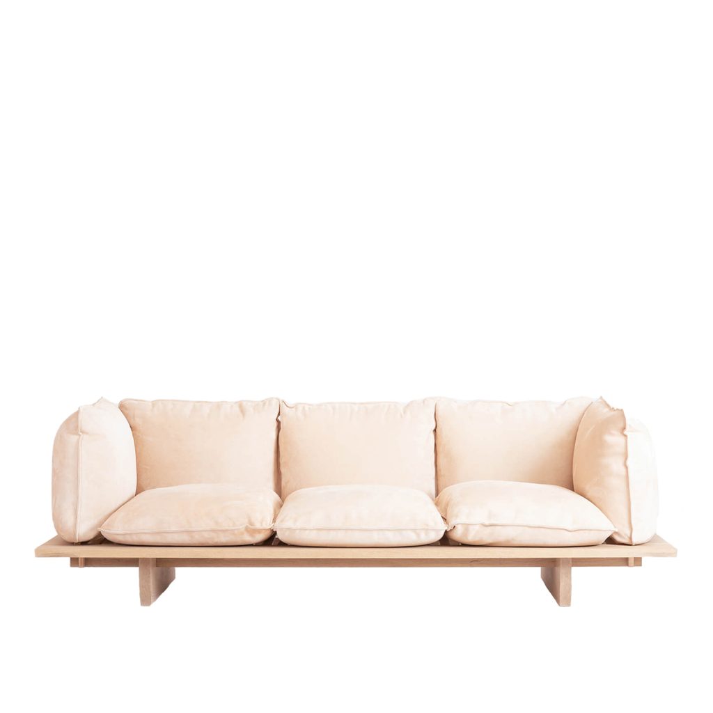 Soffa – Soffa V.VP.02, Ek & Spaltläder, Obehandlad – Träfärgad