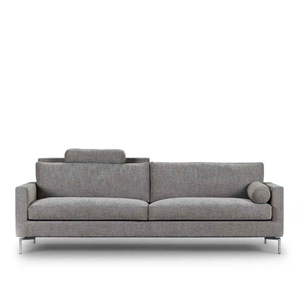 Hörnsoffa – Great Lift, 240 cm duntop sits du rygg, Pond f 06 – Grå
