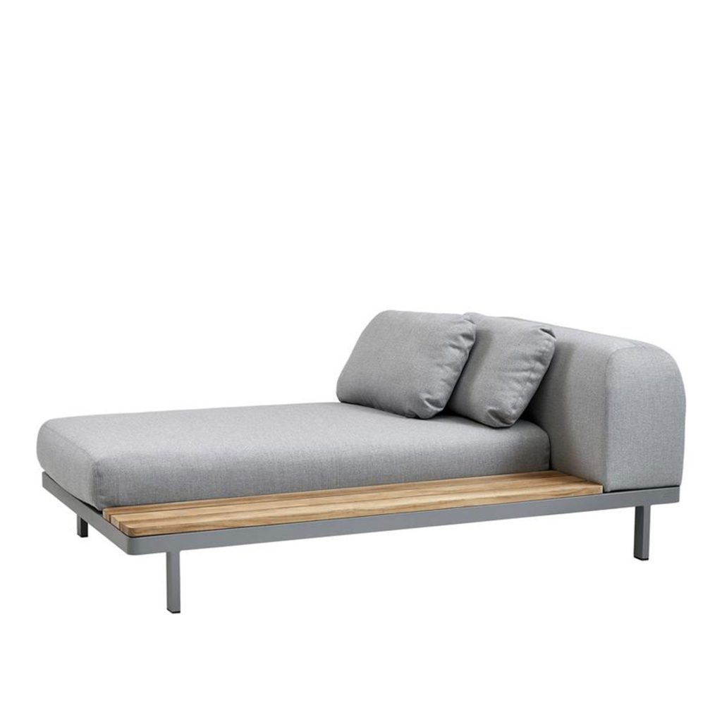 Soffa Utomhus – Space 2-sits, Teak, Rygg- Side Kudde