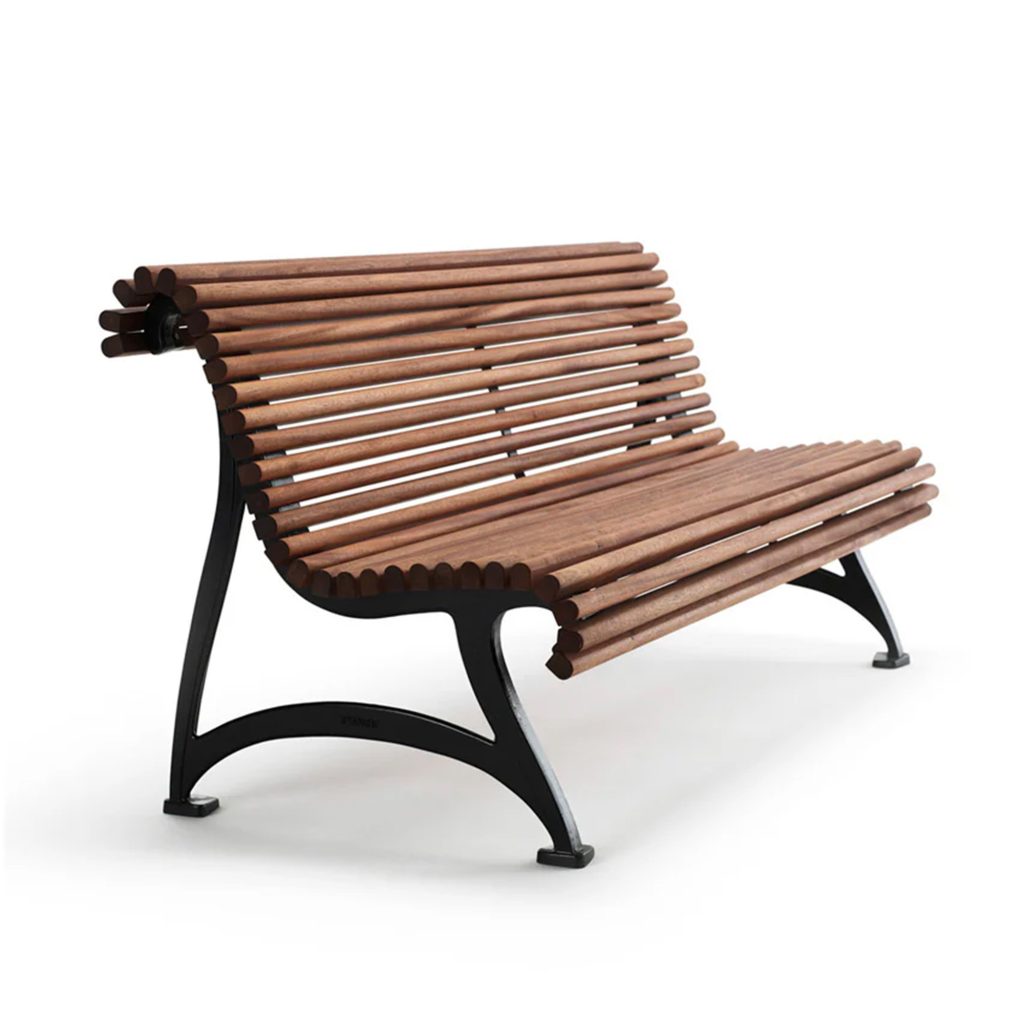 Soffa Utomhus – Soffa Jujol, Oljad Mahogny/Svartlackerad Aluminium – Svart