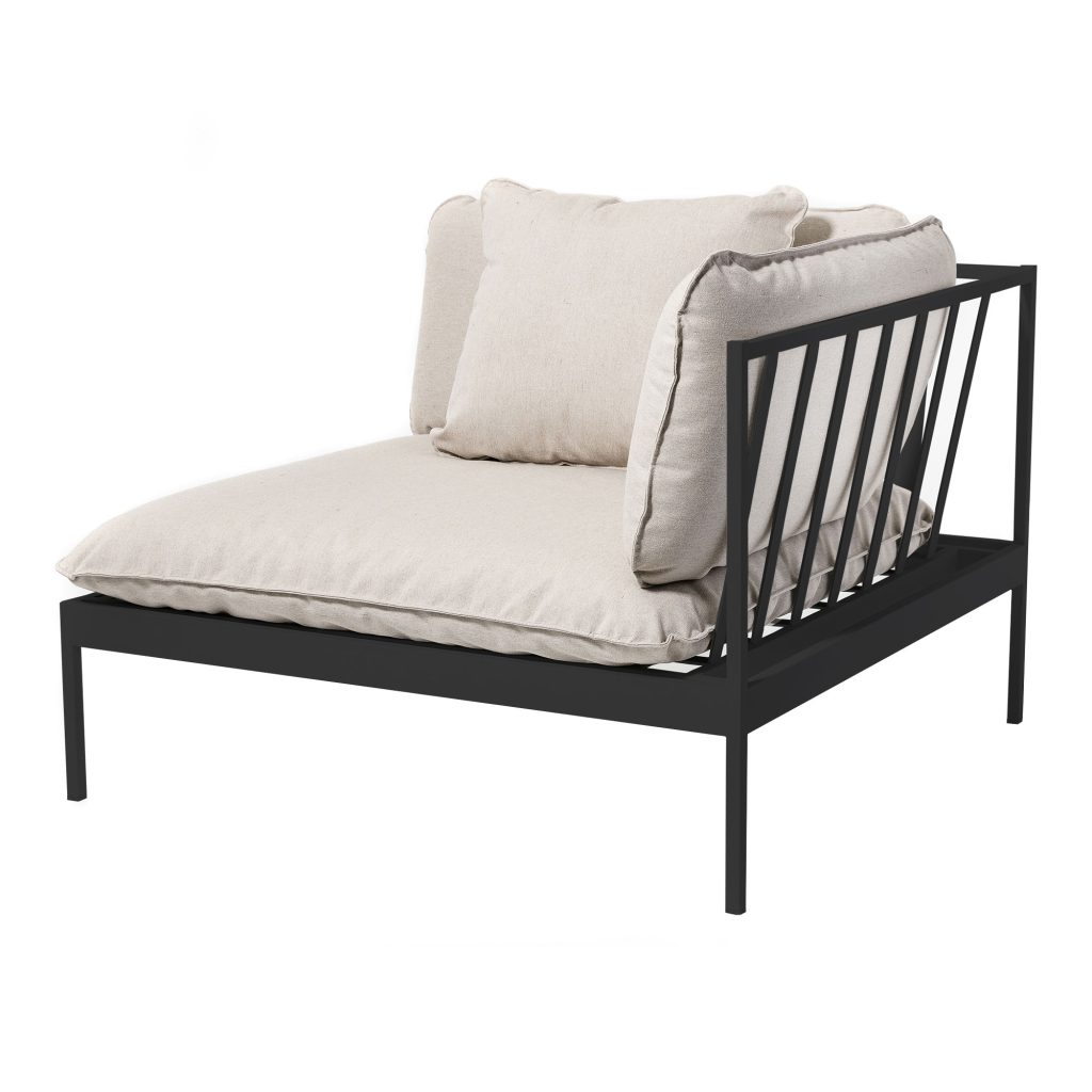 Soffa Utomhus – Bönan Lounge Ände, Mörk Grå Aluminium Ram – Grå