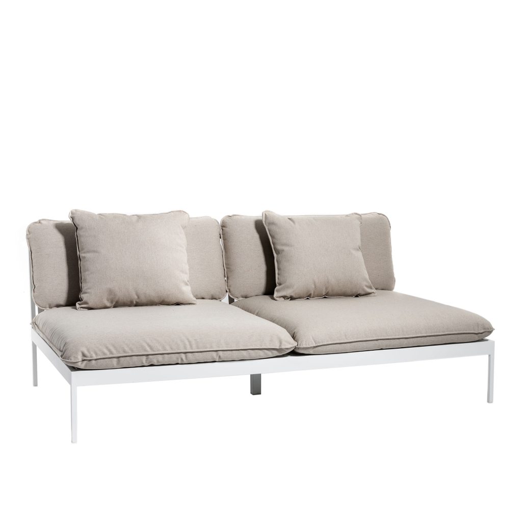 Soffa Utomhus – Bönan Loungesoffa, Ljus Grå Aluminium Ram – Grå