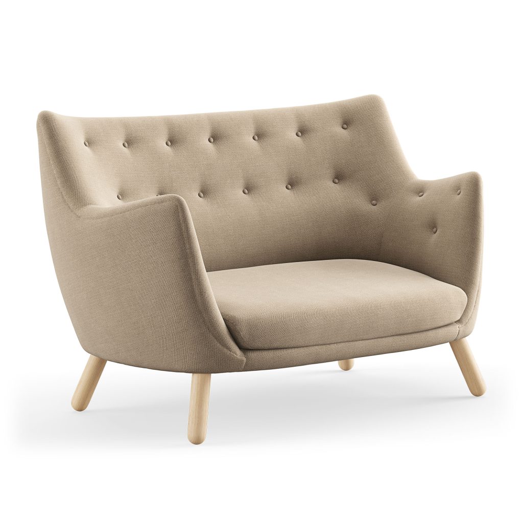 2-sits soffa – Poet, Ljus Oljad Ek – Beige