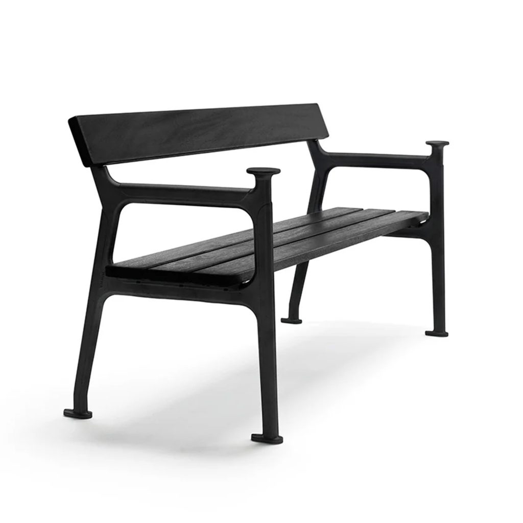 Soffa Utomhus – Soffa Vilamoura, Svartlaserad Mahogny/Svartlackerad Aluminium – Svart