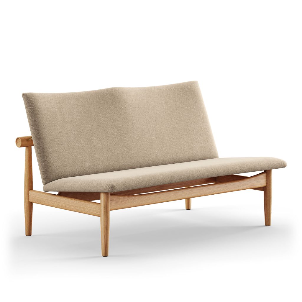 2-sits soffa – Japan 2-sits, Mörk Oljad Ek – Beige