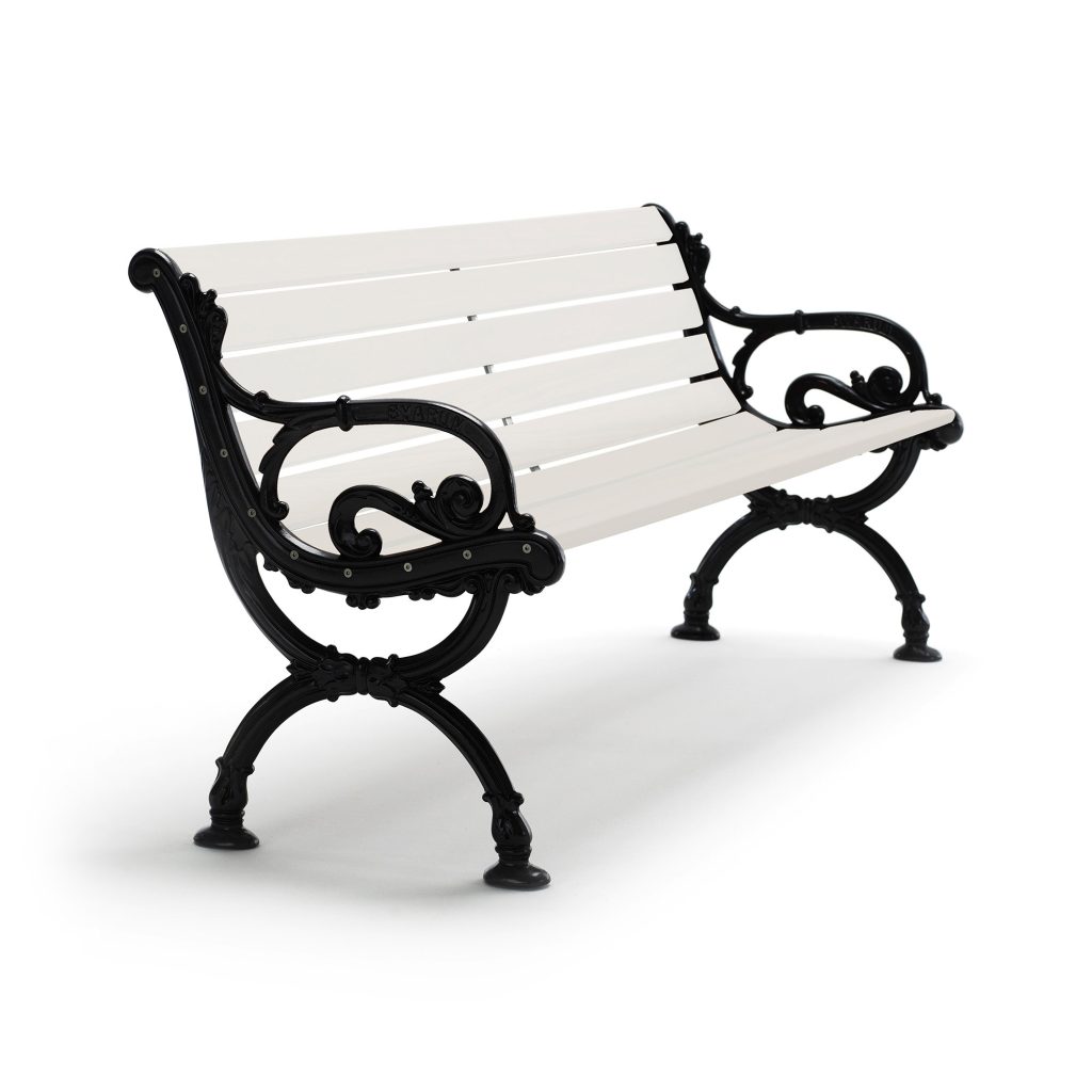 Soffa Utomhus – Soffa Byarum 185 cm Vitlackerad Furu/Svartlackerad Aluminium