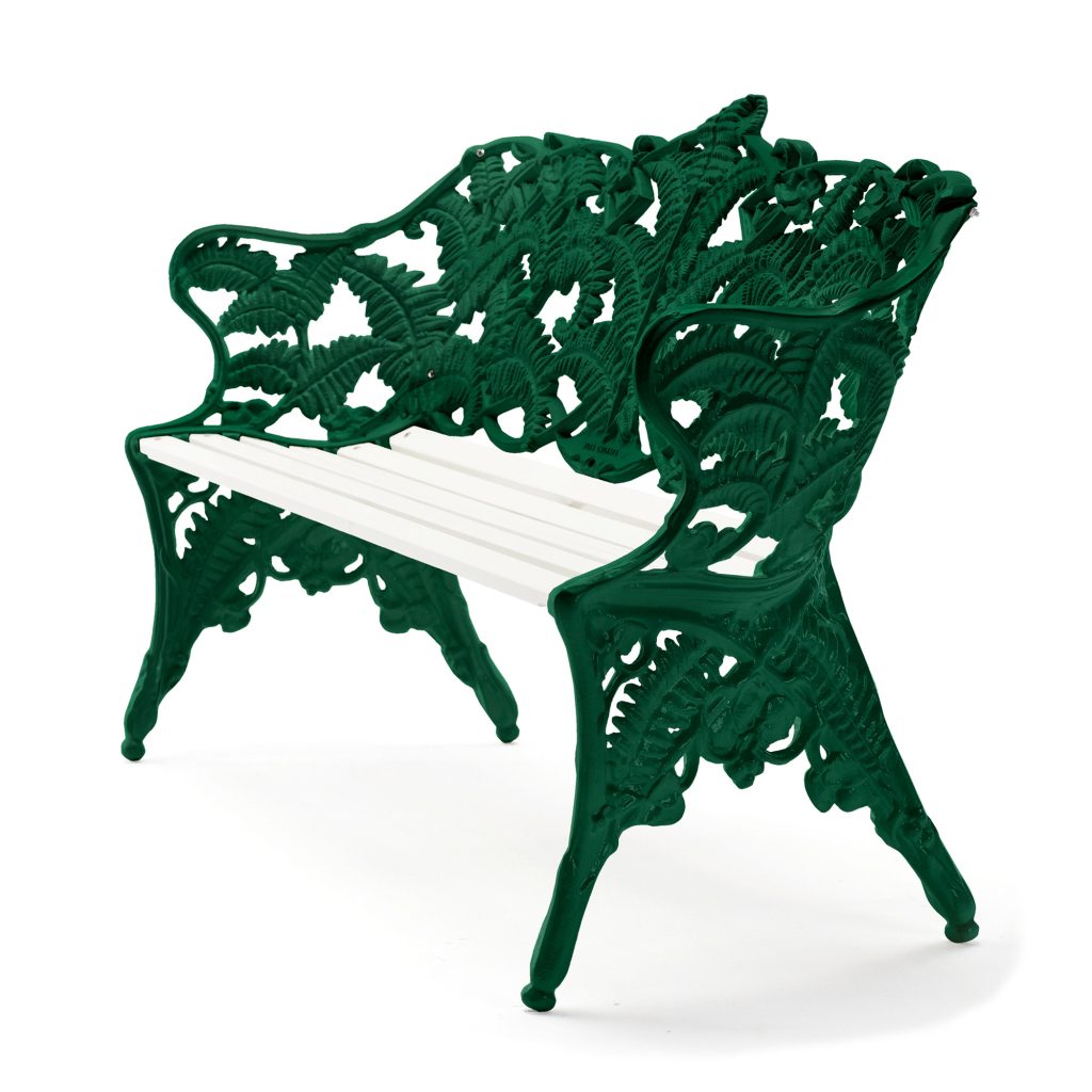Soffa Utomhus – Klassisk Ormbunkssoffan Vitlackerad Furu/Grönlackerad Aluminium – Grön