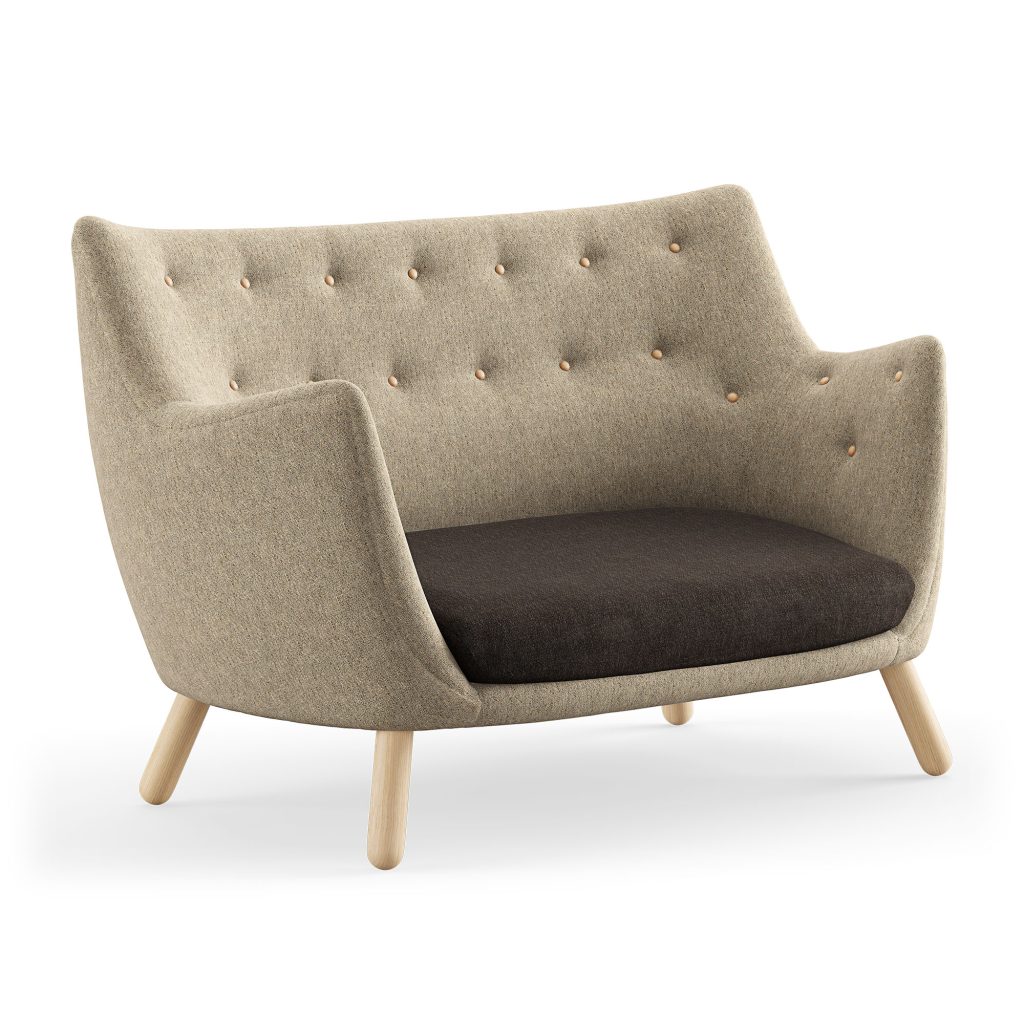 2-sits soffa – Poet, Ljus Oljad Ek, 376/227 – Träfärgad