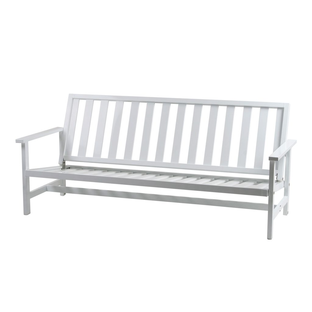 Soffa Utomhus – Soffa 3-sits Aluminium Vit – Vit