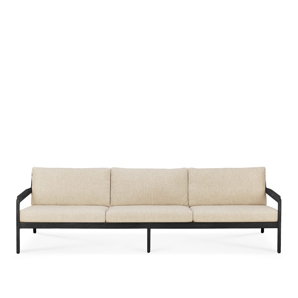 Soffa Utomhus – Jack Utomhussoffa, Teak Svart/Natur, 3-sits – Svart