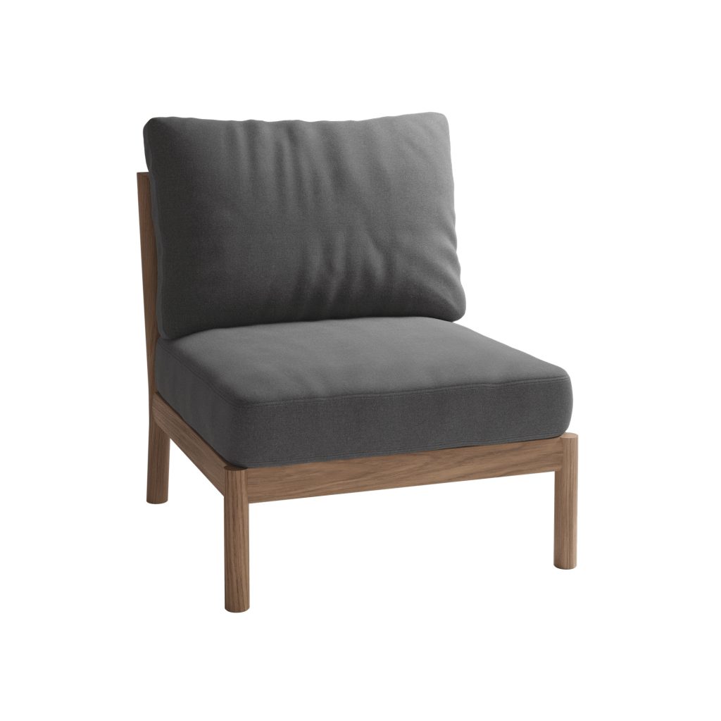 Soffa Utomhus – Tradition Spacer Modul, Kolgrå, Teak FSC 100% – Svart
