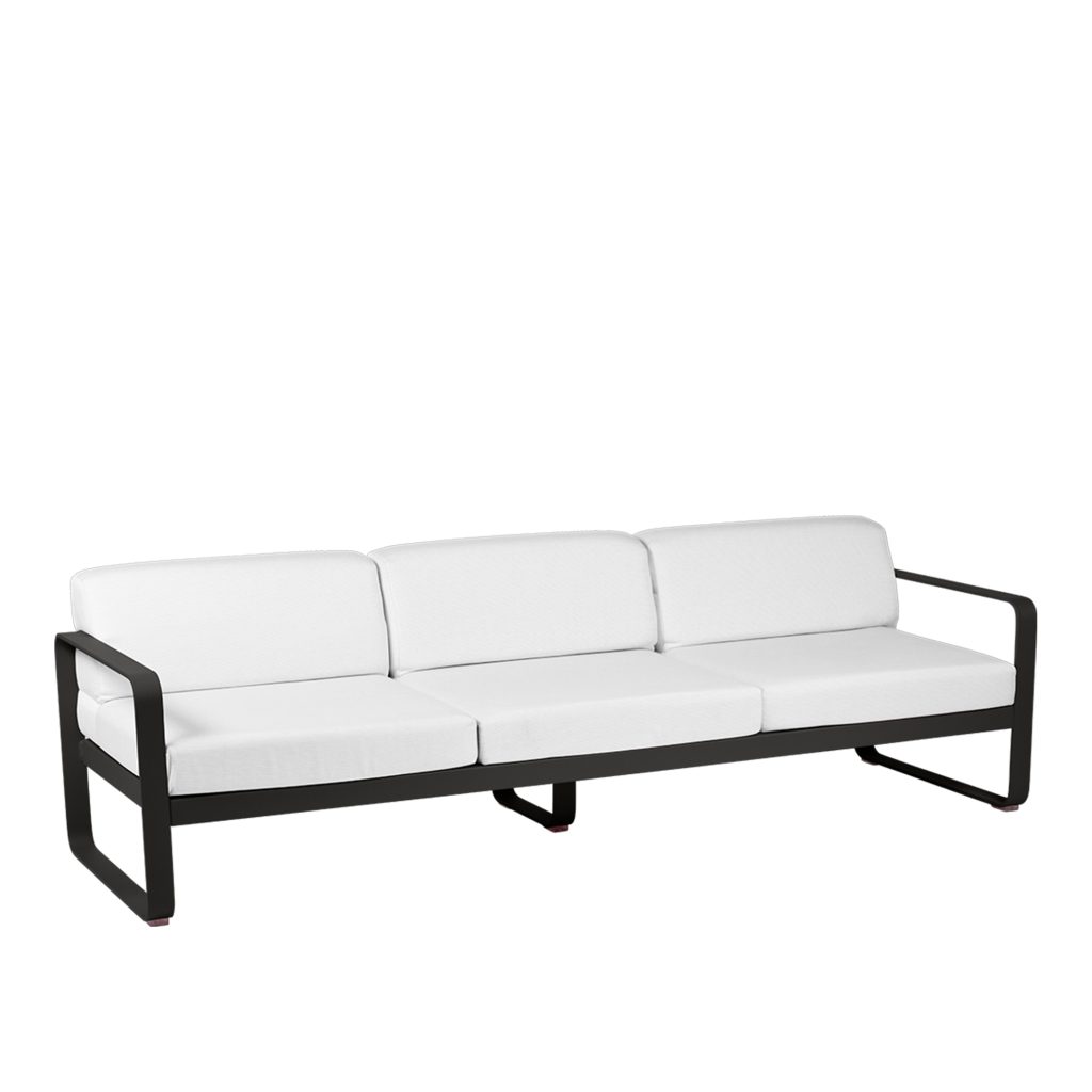 Soffa Utomhus – Bellevie 3-sits – Brutet vitt Kuddar/Liquorice