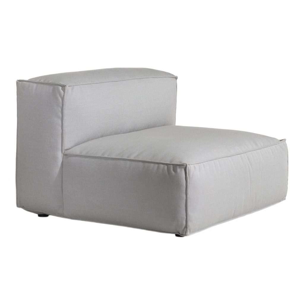 Soffa Utomhus – Asker Mid Section, Stor, Ljus Grå Sunbrella Sling – Grå