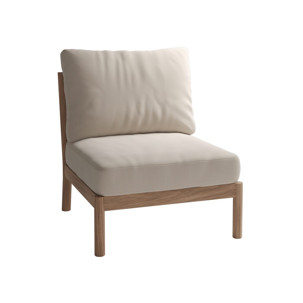 Soffa Utomhus – Tradition Spacer Modul, Ljus Sand, Teak FSC 100% – Beige