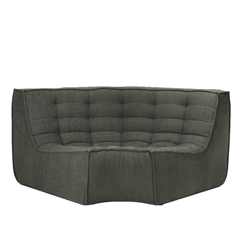 Hörnsoffa – N701, Moss Eco Tyg, Runt hörn – Grön