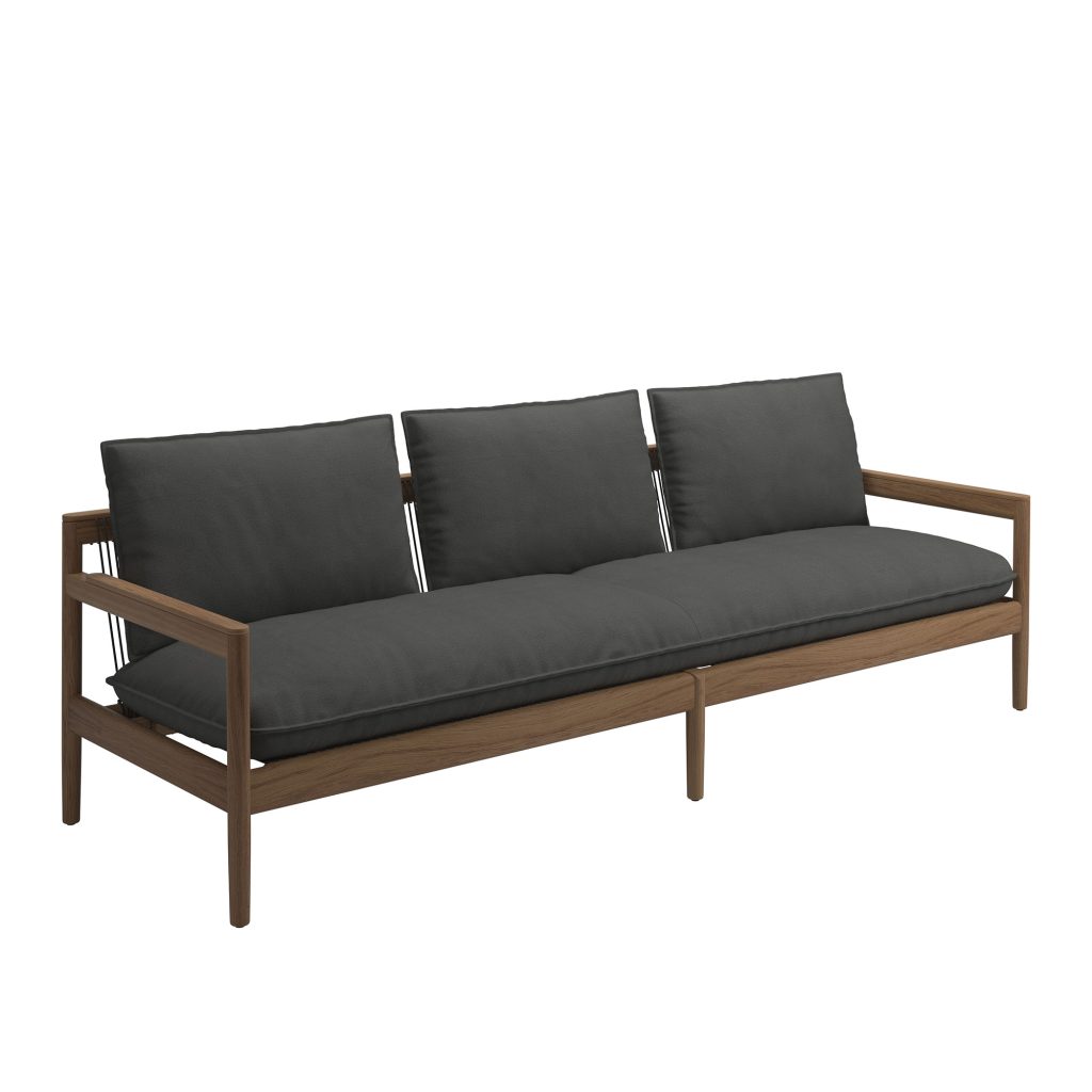 Soffa Utomhus – Saranac 3-sits, Tyg Grade B – Blend Kol