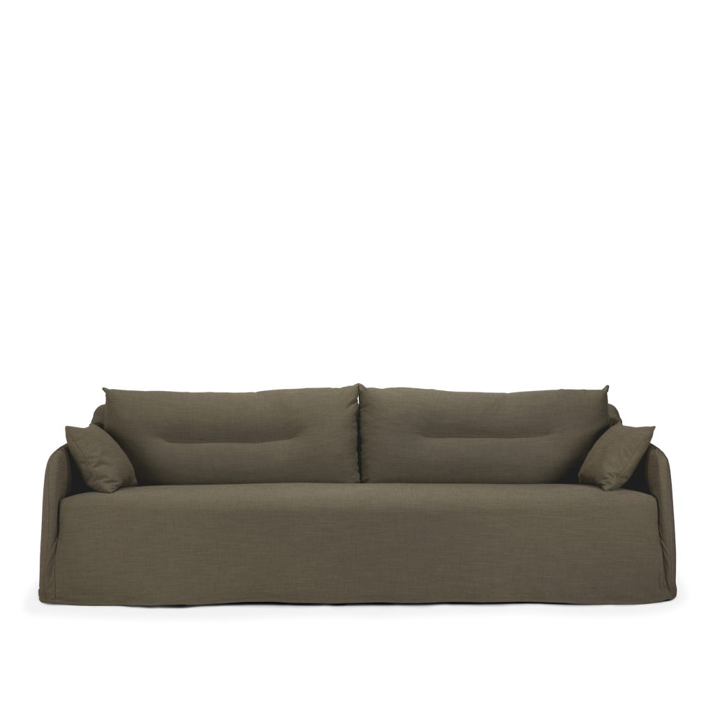 3-sits soffa – Weave, Grön Tyg, 3-sits – Träfärgad